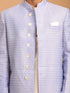 Vastramay Men's Lavender Sherwani With Cream Kurta And Pant Set